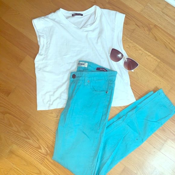 Teal blue skinny jeans size 5/6 (28) - Picture 1 of 5